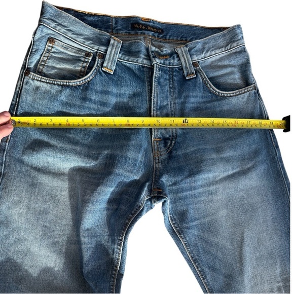 Nudie Jeans Steady Eddie Slim Straight Leg  Cotton Denim 30x29 Italy Button Fly - Picture 8 of 16